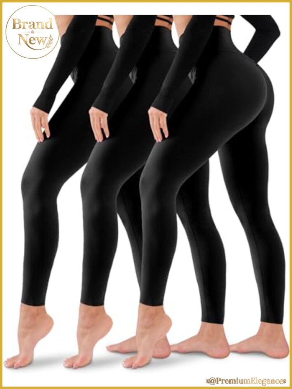 Women's 3 Pack High Waisted Tummy Control Leggings No See-Through Yoga Pants